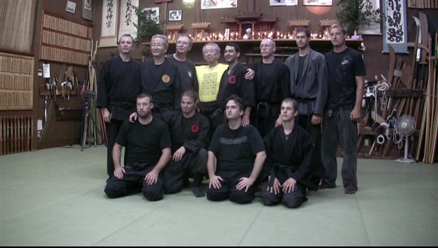 Shihan Willson at Hombu in Japan with Grandmaster Hatsumi and Shihan Ishizuka